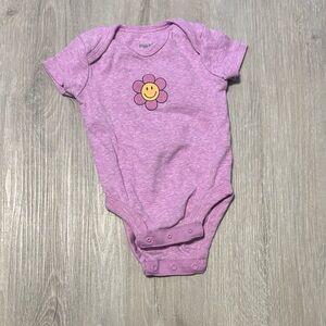 Pink Smiley Flower Baby Bodysuit